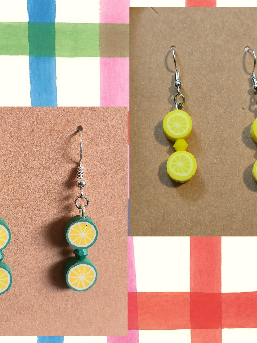 Handmade Citrus Slice Dangle Earrings - Lemon, Lime or Orange 🍊🍋🥝